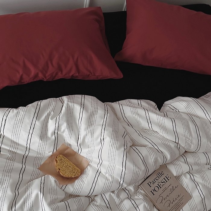 91家纺网 家纺一手货源 找家纺 （总）柚可家居 2025新款40支色织水洗棉四件套-纽约浅梦