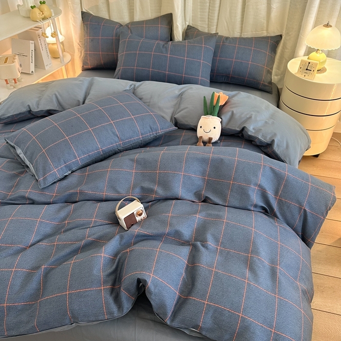 91家纺网 家纺一手货源 找家纺 简宜家居（朝初家纺） 2025新款13070全棉纯棉斜纹简约北欧风四件套 富士山下