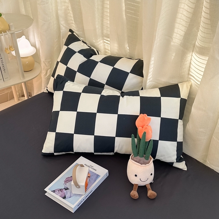 91家纺网 家纺一手货源 找家纺 简宜家居（朝初家纺） 2025新款13070全棉纯棉斜纹简约北欧风四件套 卡洛斯