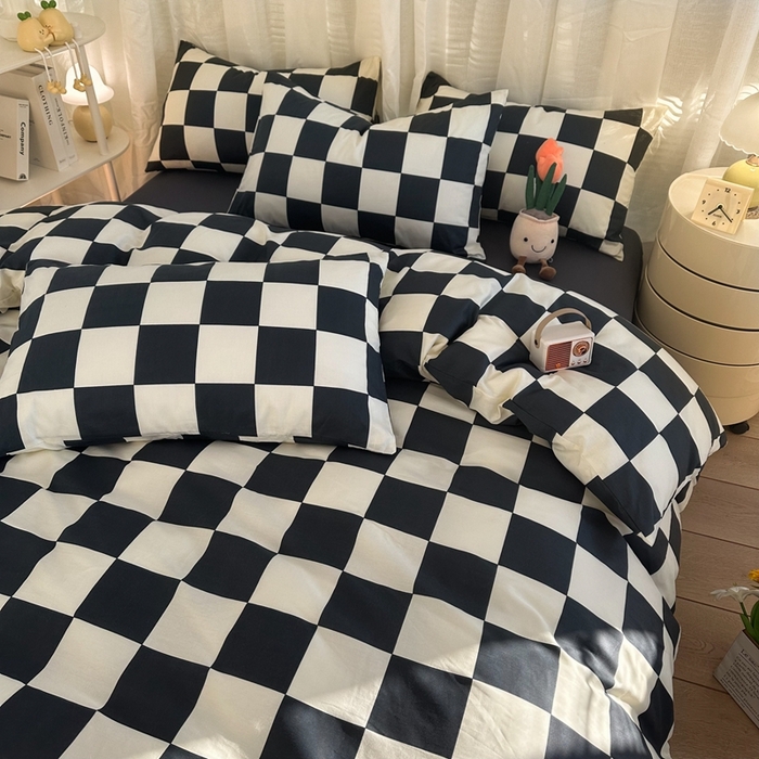 91家纺网 家纺一手货源 找家纺 简宜家居（朝初家纺） 2025新款13070全棉纯棉斜纹简约北欧风四件套 卡洛斯