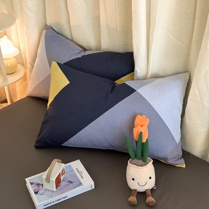 91家纺网 家纺一手货源 找家纺 简宜家居（朝初家纺） 2025新款13070全棉纯棉斜纹简约北欧风四件套 墨尔本