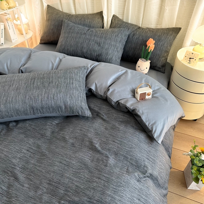 91家纺网 家纺一手货源 找家纺 简宜家居（朝初家纺） 2025新款13070全棉纯棉斜纹简约北欧风四件套 围城