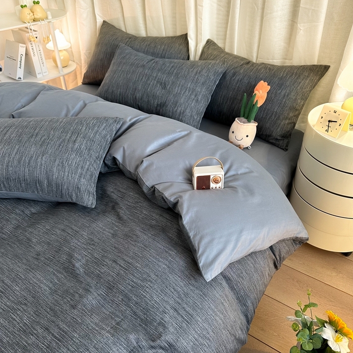 91家纺网 家纺一手货源 找家纺 简宜家居（朝初家纺） 2025新款13070全棉纯棉斜纹简约北欧风四件套 围城