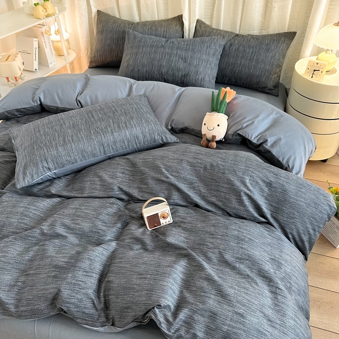 91家纺网 家纺一手货源 找家纺 简宜家居（朝初家纺） 2025新款13070全棉纯棉斜纹简约北欧风四件套 围城