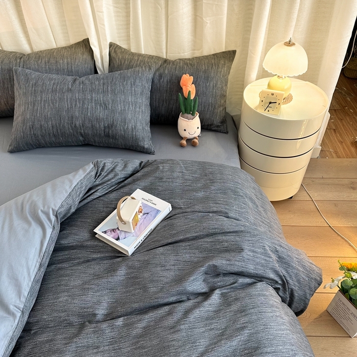 91家纺网 家纺一手货源 找家纺 简宜家居（朝初家纺） 2025新款13070全棉纯棉斜纹简约北欧风四件套 围城