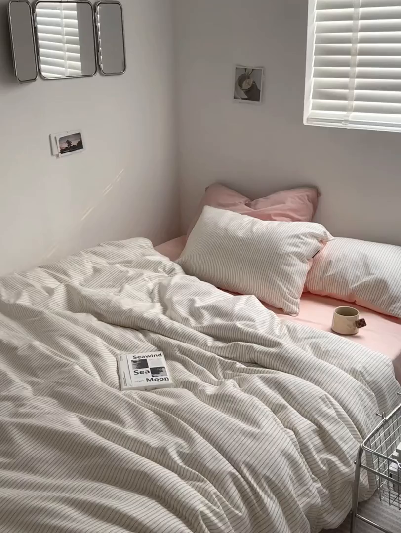 91家纺网 家纺一手货源 找家纺 （总）柚可家居 2025新款亲肤舒适40支数码四件套-时野粉