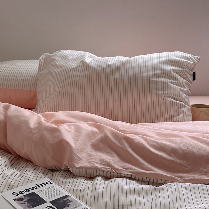 91家纺网 家纺一手货源 找家纺 （总）柚可家居 2025新款亲肤舒适40支数码四件套-时野粉