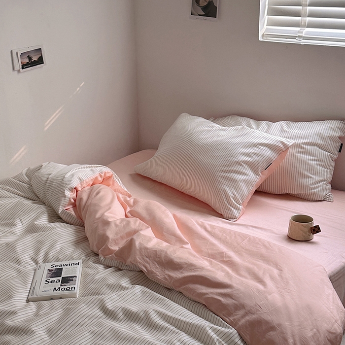 91家纺网 家纺一手货源 找家纺 （总）柚可家居 2025新款亲肤舒适40支数码四件套-时野粉