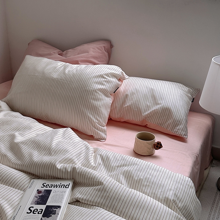 91家纺网 家纺一手货源 找家纺 （总）柚可家居 2025新款亲肤舒适40支数码四件套-时野粉