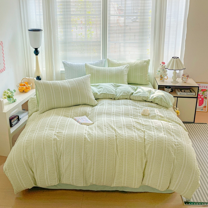 卡普家居 2025新款A类阳离子公主格四件套 阳离子公主格-抹茶绿