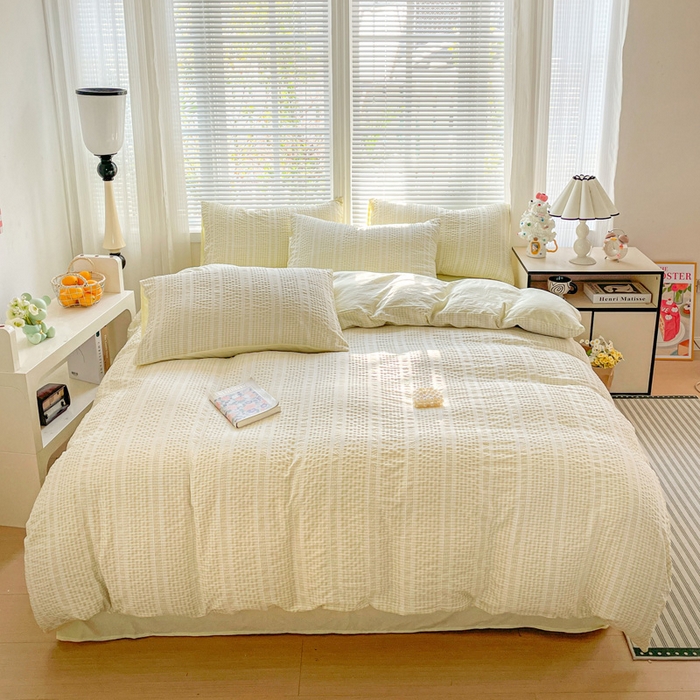 卡普家居 2025新款A类阳离子公主格四件套 阳离子公主格-柚子黄