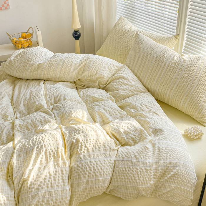 91家纺网 家纺一手货源 找家纺 卡普家居 2025新款A类阳离子公主格四件套 阳离子公主格-柚子黄