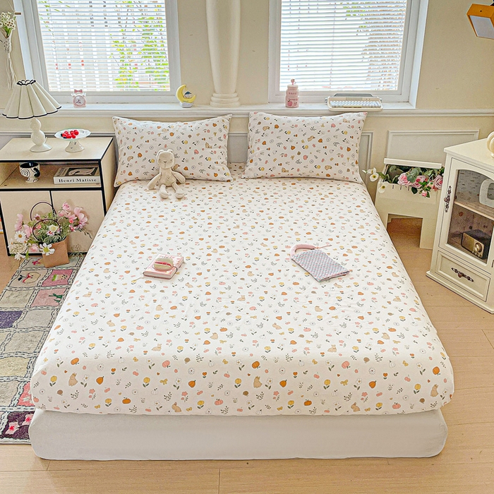 91家纺网 家纺一手货源 找家纺 卡普家居 2025新款全棉印花A版床笠 春日限定