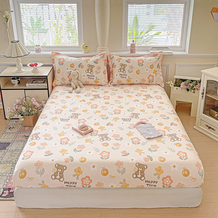 91家纺网 家纺一手货源 找家纺 卡普家居 2025新款全棉印花A版床笠 秋日森林