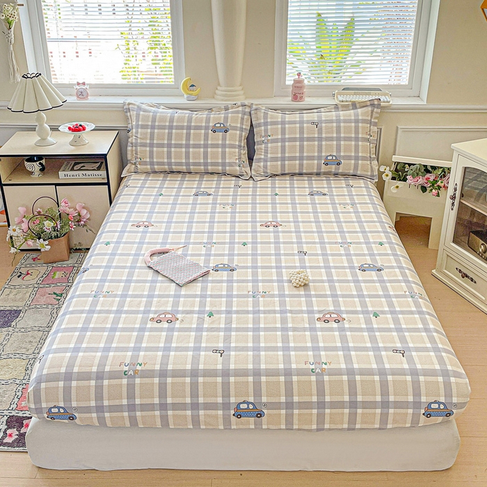 91家纺网 家纺一手货源 找家纺 卡普家居 2025新款全棉印花A版床笠 小汽车