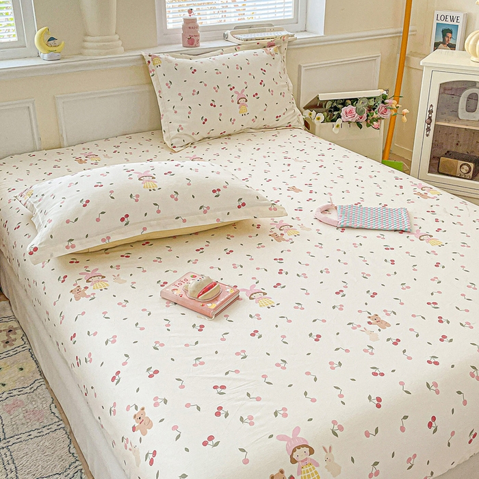 91家纺网 家纺一手货源 找家纺 卡普家居 2025新款全棉印花A版床笠 花季少女