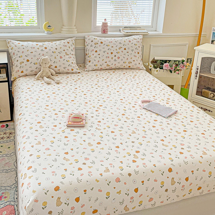 91家纺网 家纺一手货源 找家纺 卡普家居 2025新款全棉印花A版床笠 春日限定