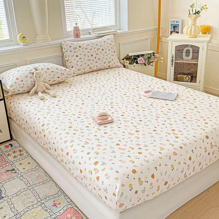 91家纺网 家纺一手货源 找家纺 卡普家居 2025新款全棉印花A版床笠 春日限定