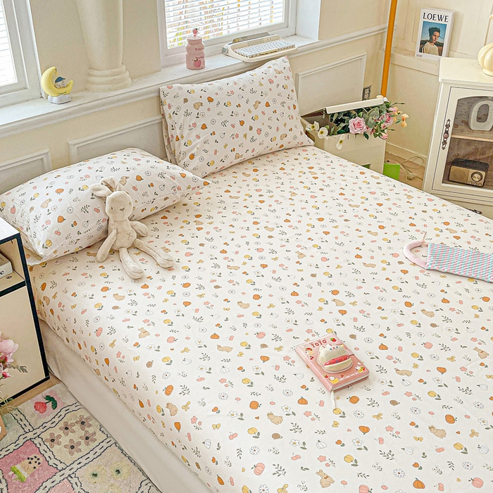 91家纺网 家纺一手货源 找家纺 卡普家居 2025新款全棉印花A版床笠 春日限定