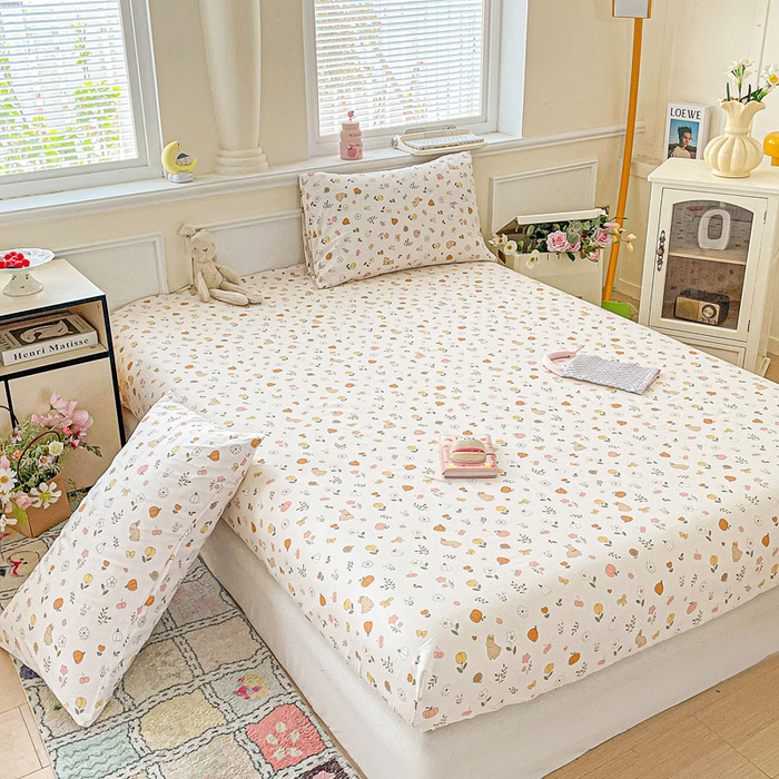 91家纺网 家纺一手货源 找家纺 卡普家居 2025新款全棉印花A版床笠 春日限定