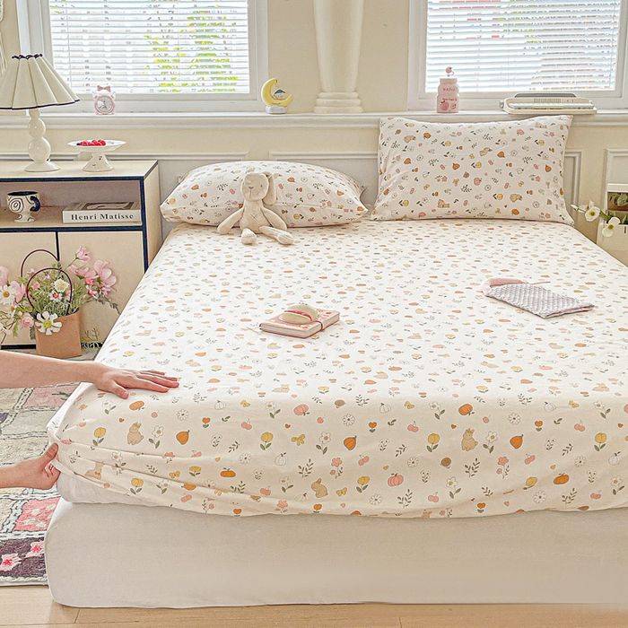 91家纺网 家纺一手货源 找家纺 卡普家居 2025新款全棉印花A版床笠 春日限定