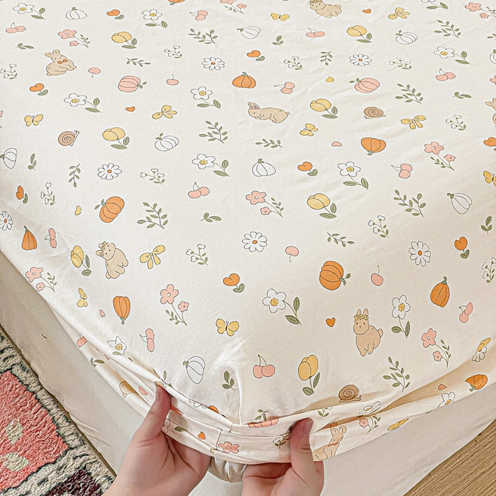 91家纺网 家纺一手货源 找家纺 卡普家居 2025新款全棉印花A版床笠 春日限定