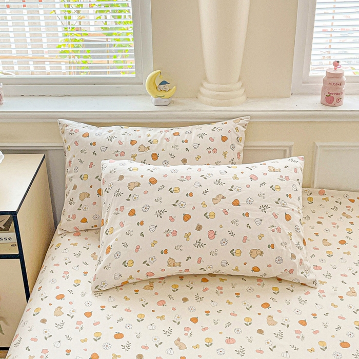 91家纺网 家纺一手货源 找家纺 卡普家居 2025新款全棉印花A版床笠 春日限定