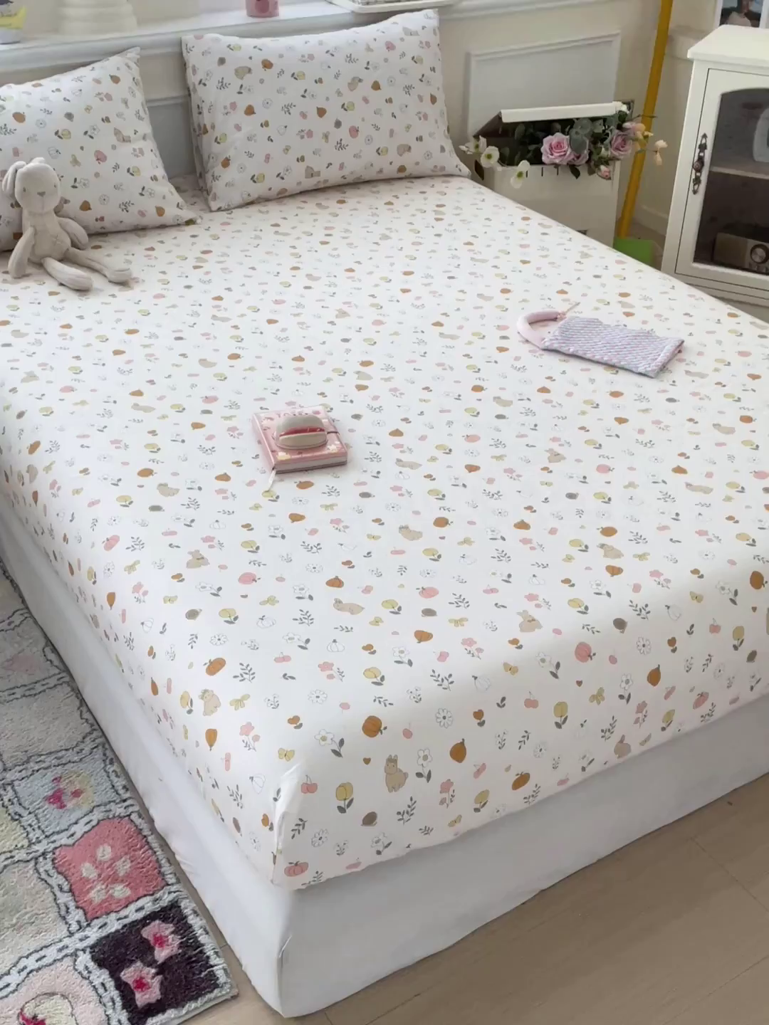 91家纺网 家纺一手货源 找家纺 卡普家居 2025新款全棉印花A版床笠 春日限定