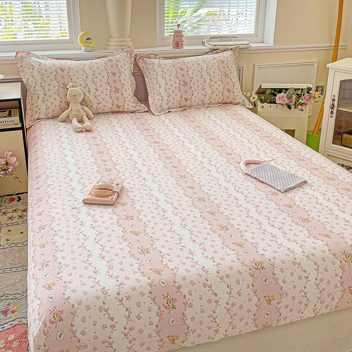 91家纺网 家纺一手货源 找家纺 卡普家居 2025新款全棉印花A版床笠 花间赋