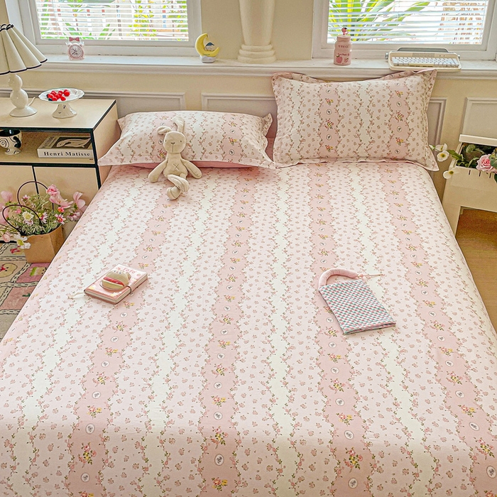 91家纺网 家纺一手货源 找家纺 卡普家居 2025新款全棉印花A版床笠 花间赋