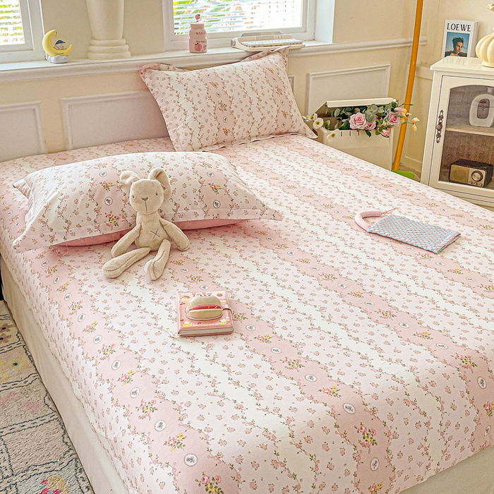 91家纺网 家纺一手货源 找家纺 卡普家居 2025新款全棉印花A版床笠 花间赋