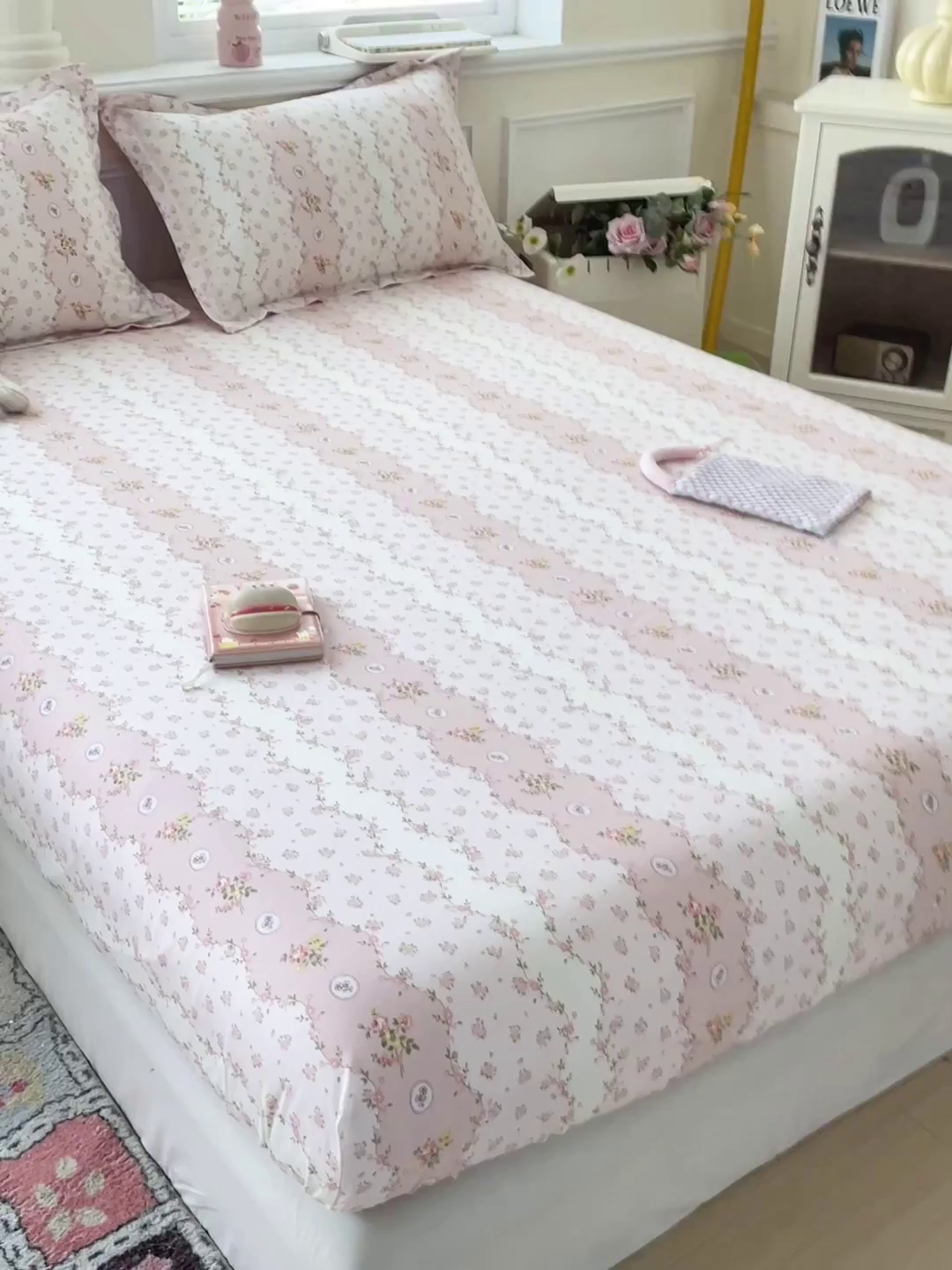 91家纺网 家纺一手货源 找家纺 卡普家居 2025新款全棉印花A版床笠 花间赋