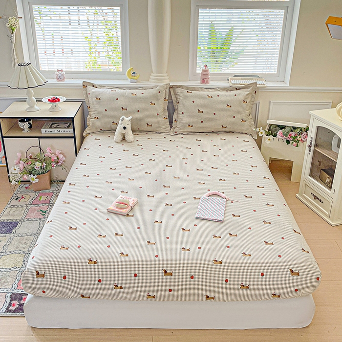 卡普家居 2025新款全棉印花A版床笠 快乐追梦