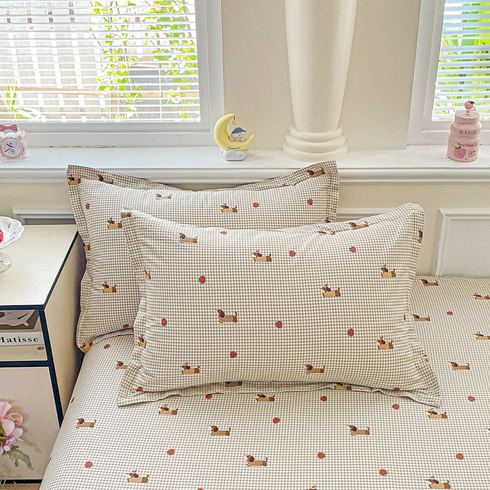 91家纺网 家纺一手货源 找家纺 卡普家居 2025新款全棉印花A版床笠 快乐追梦