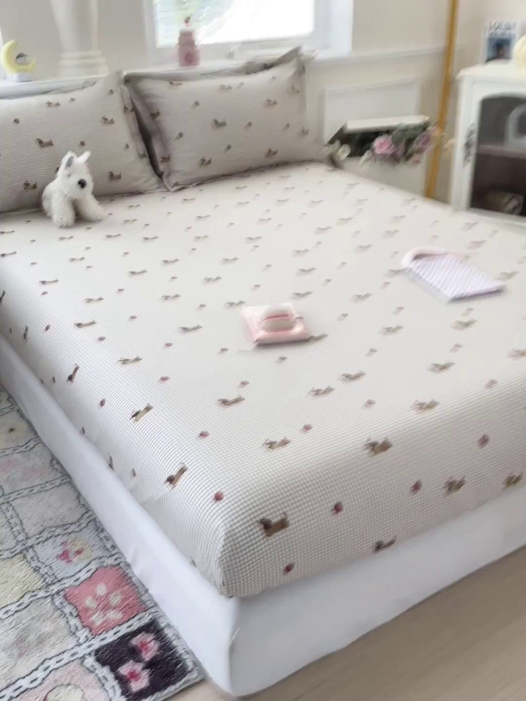 91家纺网 家纺一手货源 找家纺 卡普家居 2025新款全棉印花A版床笠 快乐追梦