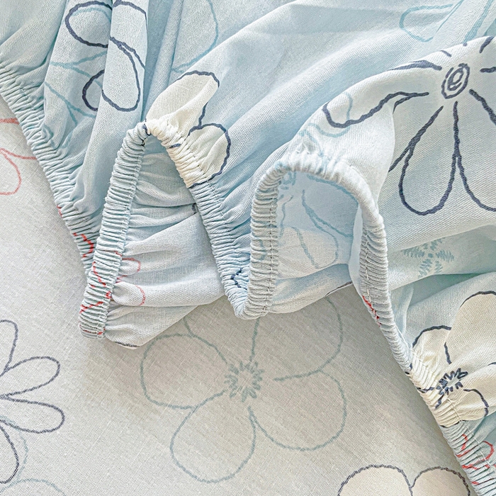 91家纺网 家纺一手货源 找家纺 卡普家居 2025新款全棉印花A版床笠 漫日夏花