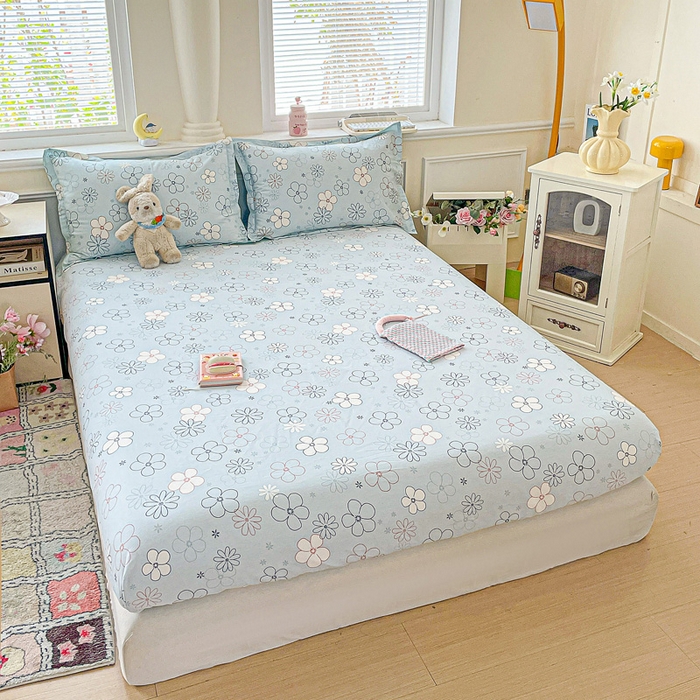 91家纺网 家纺一手货源 找家纺 卡普家居 2025新款全棉印花A版床笠 漫日夏花