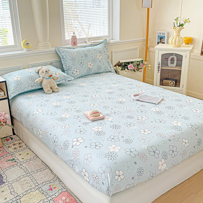 91家纺网 家纺一手货源 找家纺 卡普家居 2025新款全棉印花A版床笠 漫日夏花