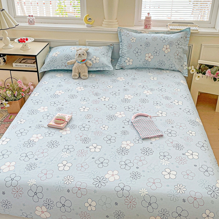 91家纺网 家纺一手货源 找家纺 卡普家居 2025新款全棉印花A版床笠 漫日夏花