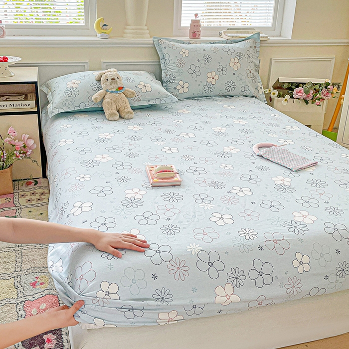 91家纺网 家纺一手货源 找家纺 卡普家居 2025新款全棉印花A版床笠 漫日夏花