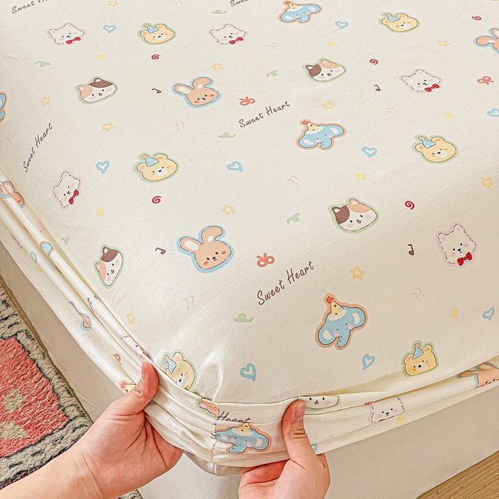 91家纺网 家纺一手货源 找家纺 卡普家居 2025新款全棉印花A版床笠 萌宠国度