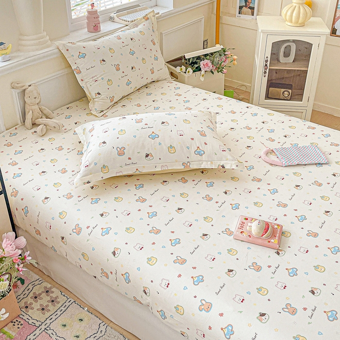 91家纺网 家纺一手货源 找家纺 卡普家居 2025新款全棉印花A版床笠 萌宠国度