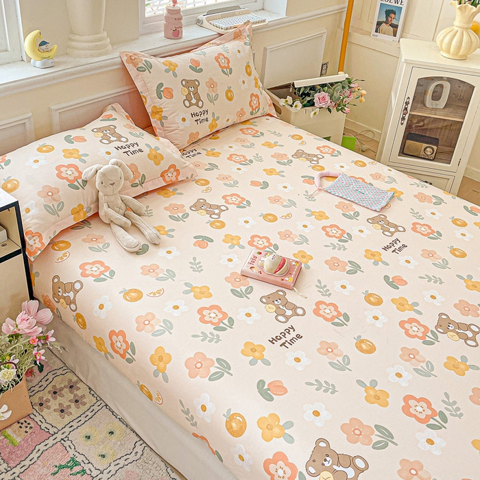 91家纺网 家纺一手货源 找家纺 卡普家居 2025新款全棉印花A版床笠 秋日森林