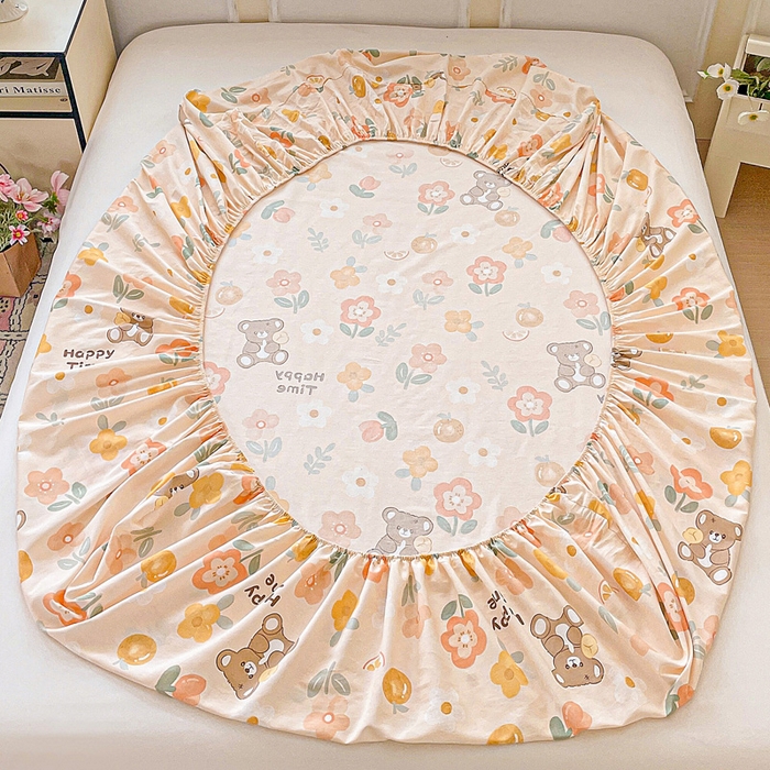 91家纺网 家纺一手货源 找家纺 卡普家居 2025新款全棉印花A版床笠 秋日森林