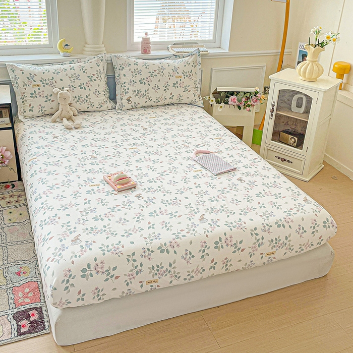 91家纺网 家纺一手货源 找家纺 卡普家居 2025新款全棉印花A版床笠 温暖思绪