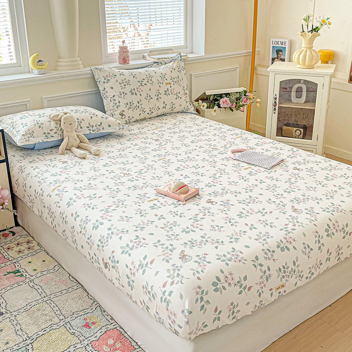 91家纺网 家纺一手货源 找家纺 卡普家居 2025新款全棉印花A版床笠 温暖思绪