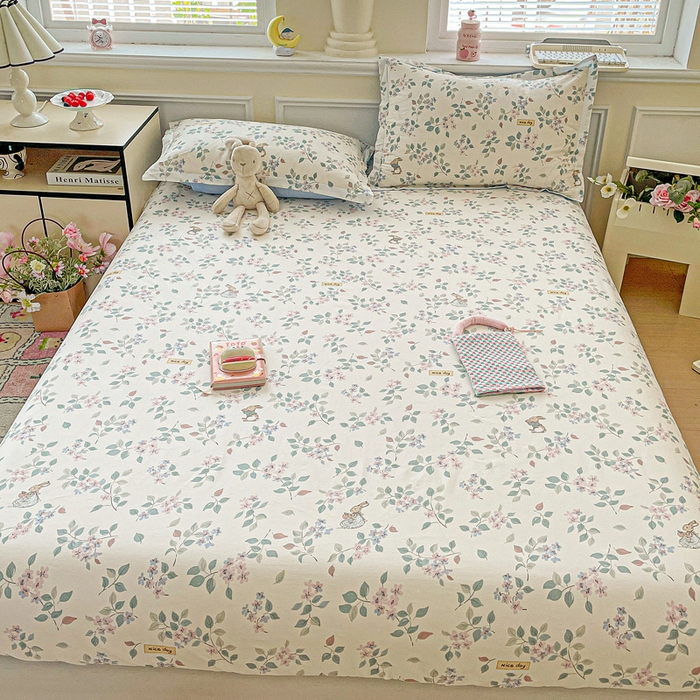 91家纺网 家纺一手货源 找家纺 卡普家居 2025新款全棉印花A版床笠 温暖思绪