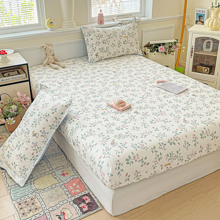 91家纺网 家纺一手货源 找家纺 卡普家居 2025新款全棉印花A版床笠 温暖思绪