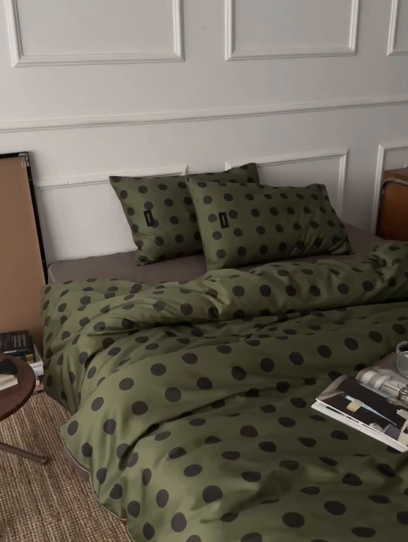 91家纺网 家纺一手货源 找家纺 柚可家居 2025年50支数码活性印花四件套 福特波点（送手提袋+控价）