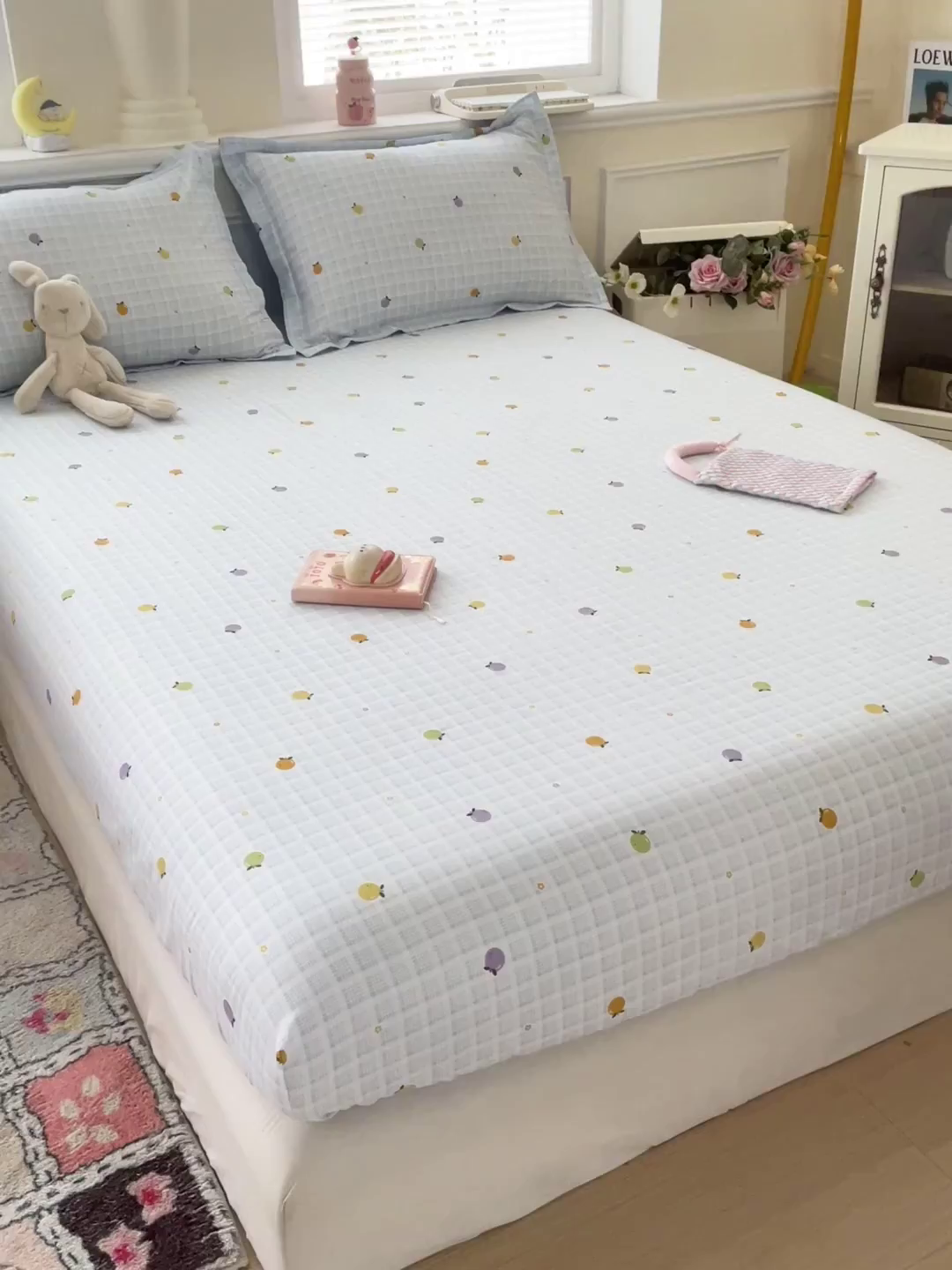 91家纺网 家纺一手货源 找家纺 卡普家居 2025新款全棉印花A版床笠 小橘柑